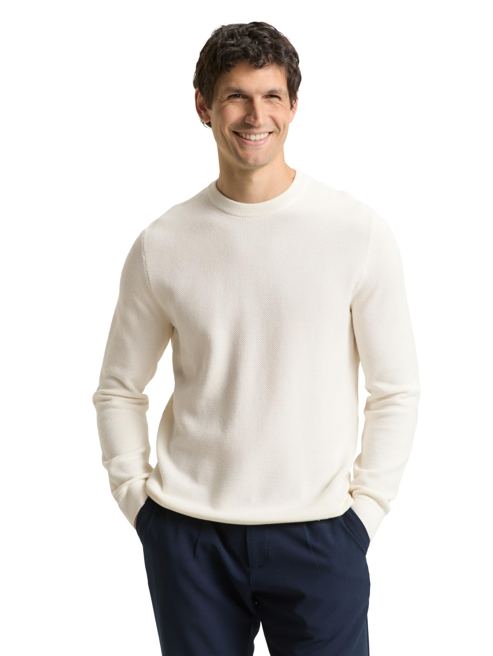 TOM TAILOR Herren Strickpullover mit Struktur