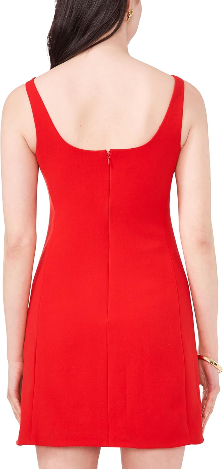 CeCe Womens Bow Sheath Dress Red 6 - Image 4
