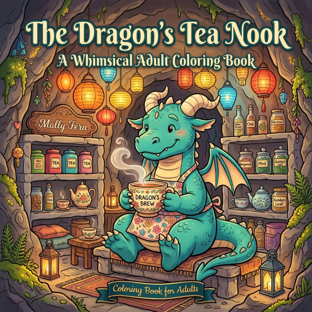 The Dragon's Tea Nook: A Whimsical Adult Coloring Book (Calm & Cozy Nest)