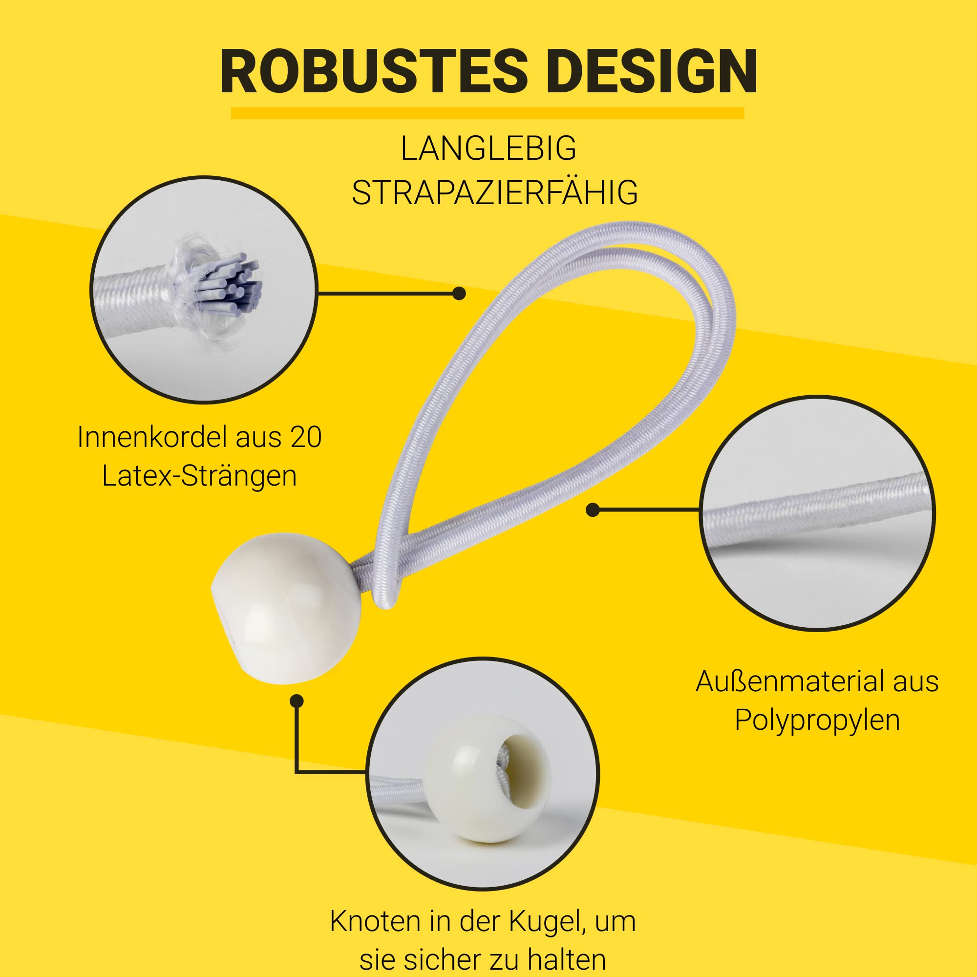 24x Planenspanner 17 Cm – Gummispanner Mit Kugel  Produktbild-Vorschau 5