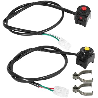 2Sets Universal Mini Bike Waterproof Kill Switch Motorbike Stop Switch Ebike Horn Button Light On Off Switch Mount on 22mm Handlebar 7/8 for Motorcycle ATV Scooter Snowmobile
