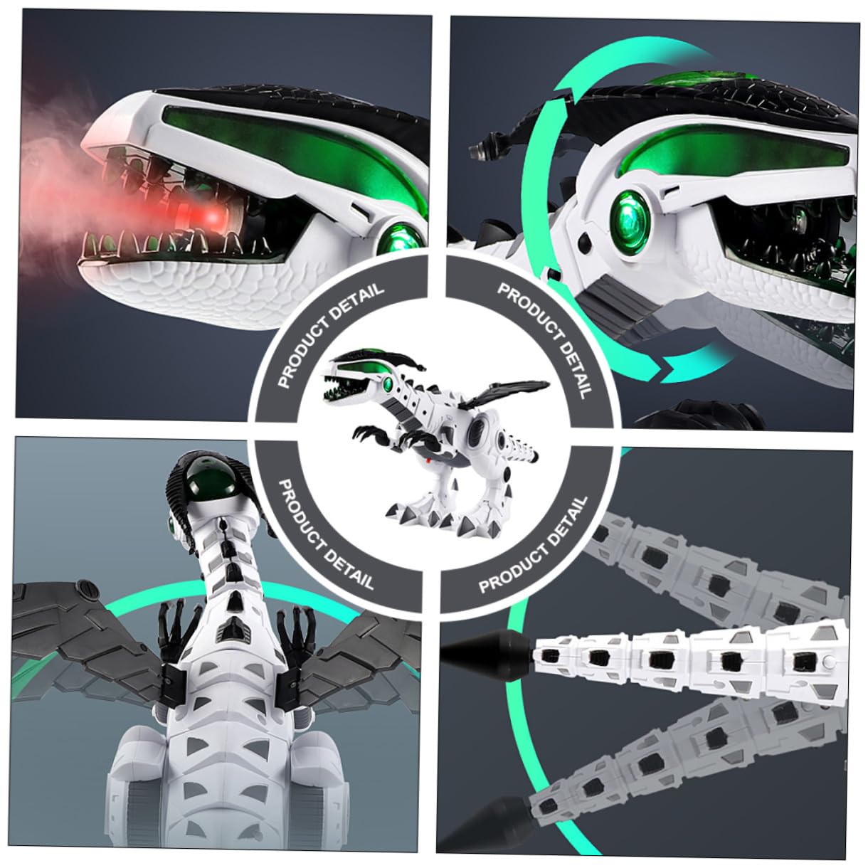 Juguete de Dinosaurio Eléctrico Blanco Pulverización y Movimiento