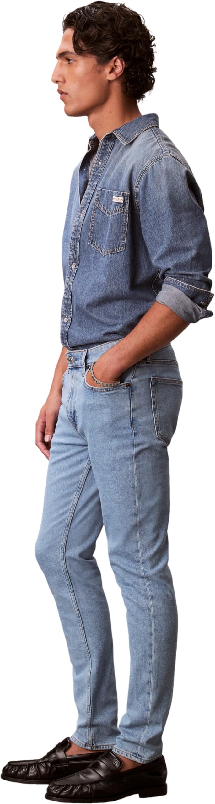 Calvin Klein Slim Taper Adam Lt Stone Jean Lv04rf929g - Dżins Mężczyźni