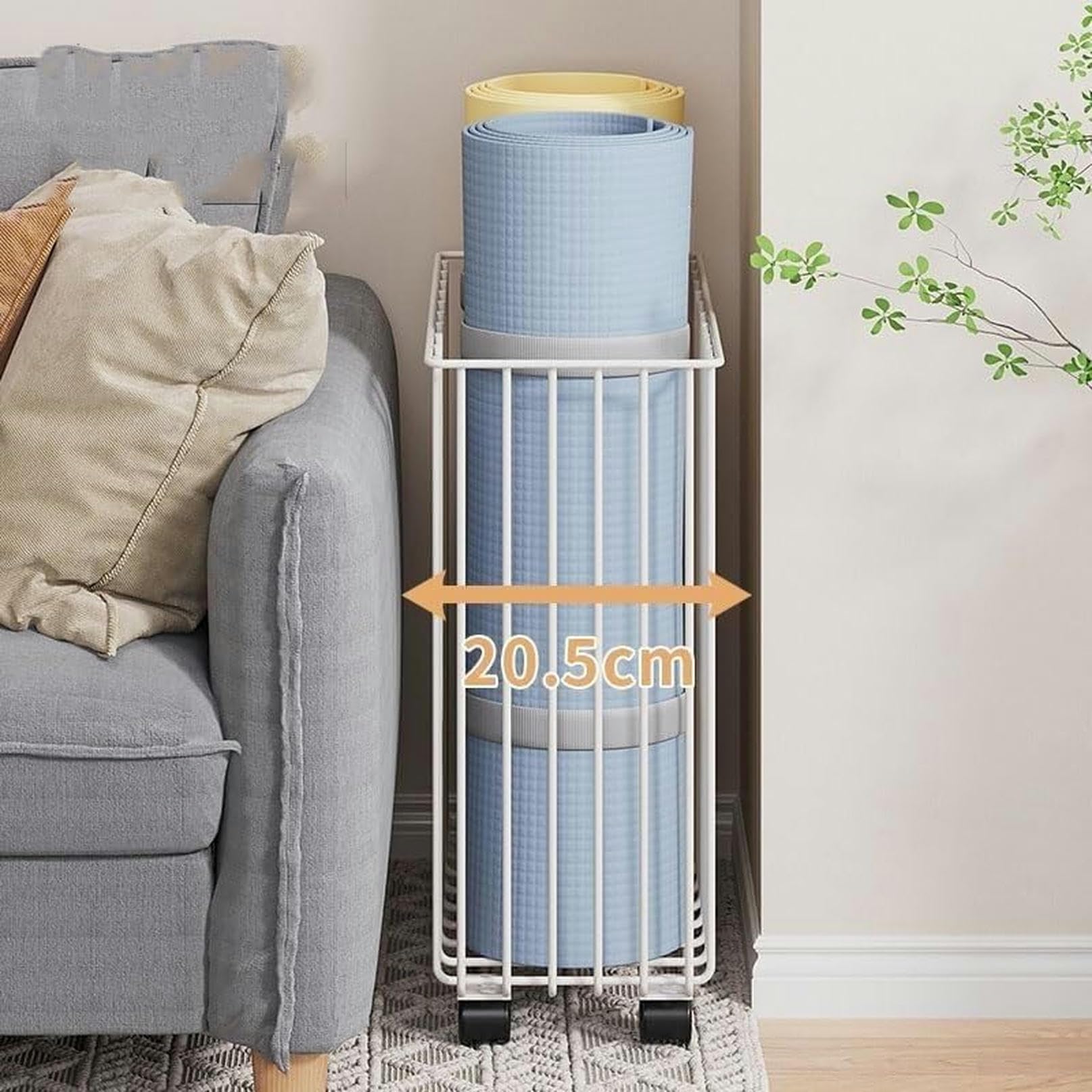 Estante de almacenamiento for gimnasio en casa, soporte for esterilla yoga, organizador, eje espuma extraíble for el hogar, deportivo for fitness, estante estrecho