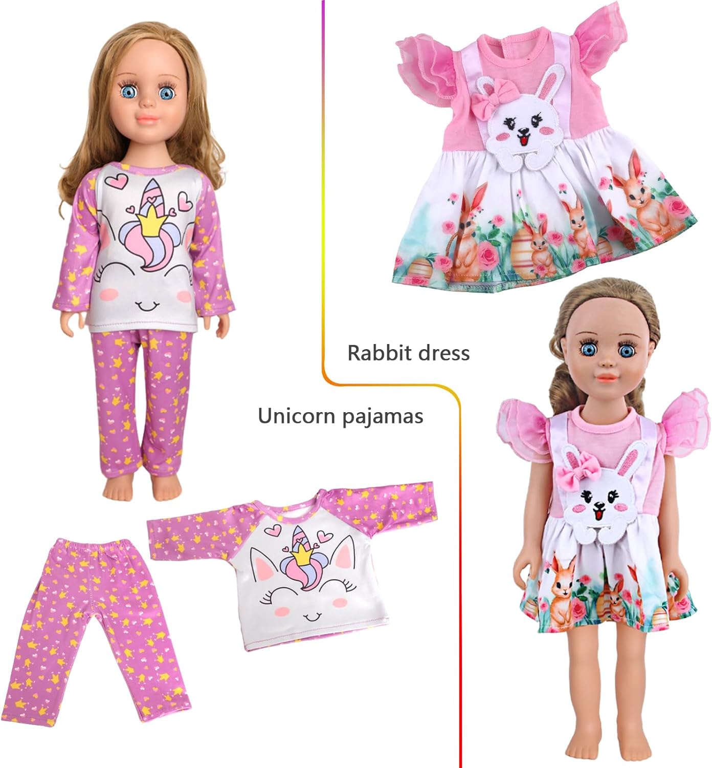MSYO 10Pcs Doll Clothes,18 Inch Doll Clothes,Baby Doll Clothes,for 16-18 Inch Girl Dolls,Floral & Sequin Dresses,Casual Outfits,Holiday Party Clothes,Tops & Pants Set for Kids Dress Up