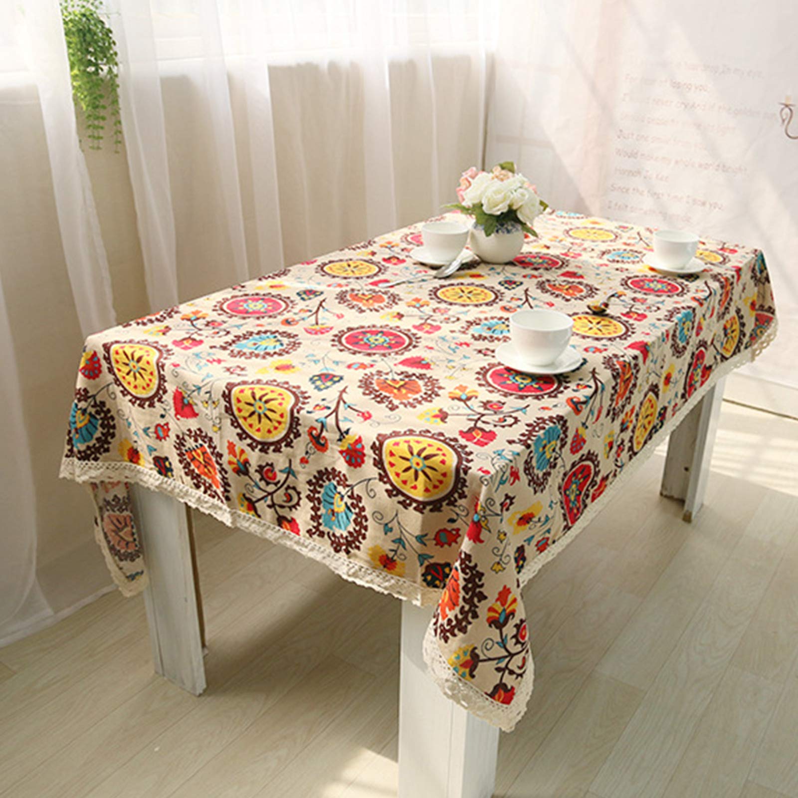 Set di tovaglie vintage in pizzo di Burano italiano – 240 x 210 cm con 10 tovaglioli coordinati – Fatto a mano - Italia