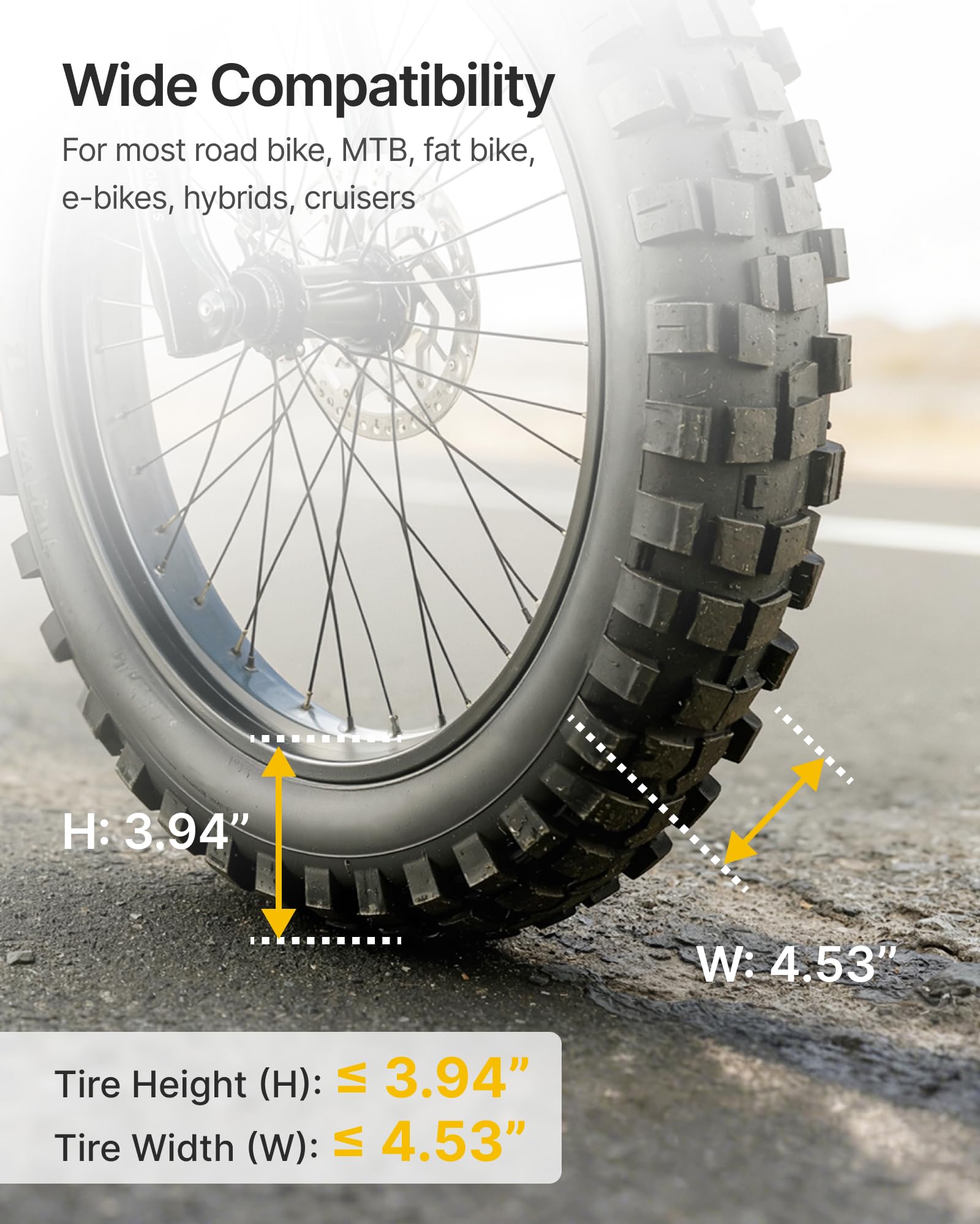 monTEK Fahrrad-Wandhalterung für 11,4 cm Reifenbreite, schwenkbarer Fahrrad-Wandaufhänger, hält bis zu 35 kg, platzsparender Fahrradständer, Garage, robuste Fahrradaufbewahrung für Schlafzimmer
