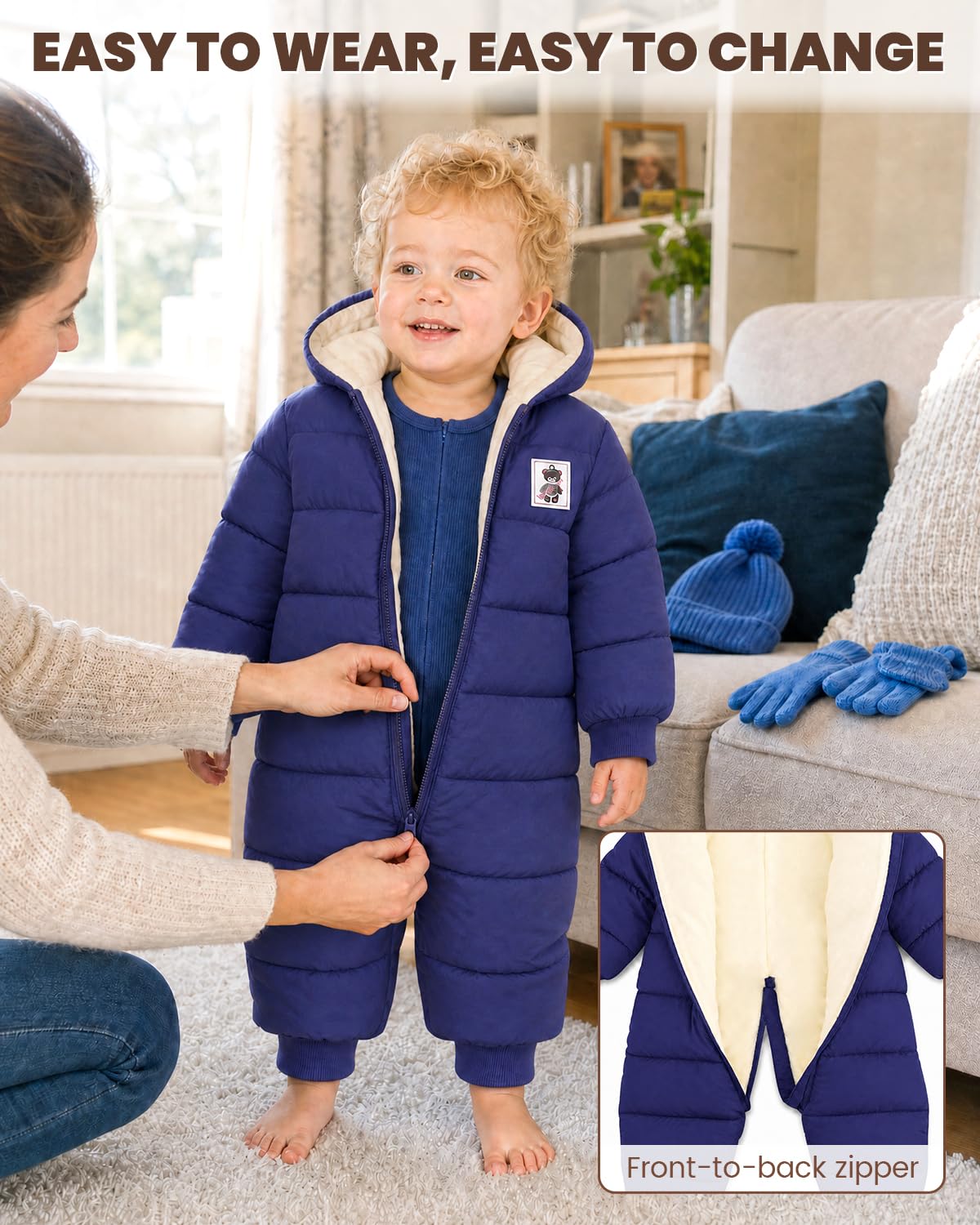 WYTbaby Tuta da neve con cappuccio