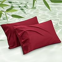 Vista 23 de Bedsure Fundas de almohada tamaño estándar, Fundas de almohada refrescantes, Fundas de almohada de rayón derivado de bambú blanco tamaño estándar