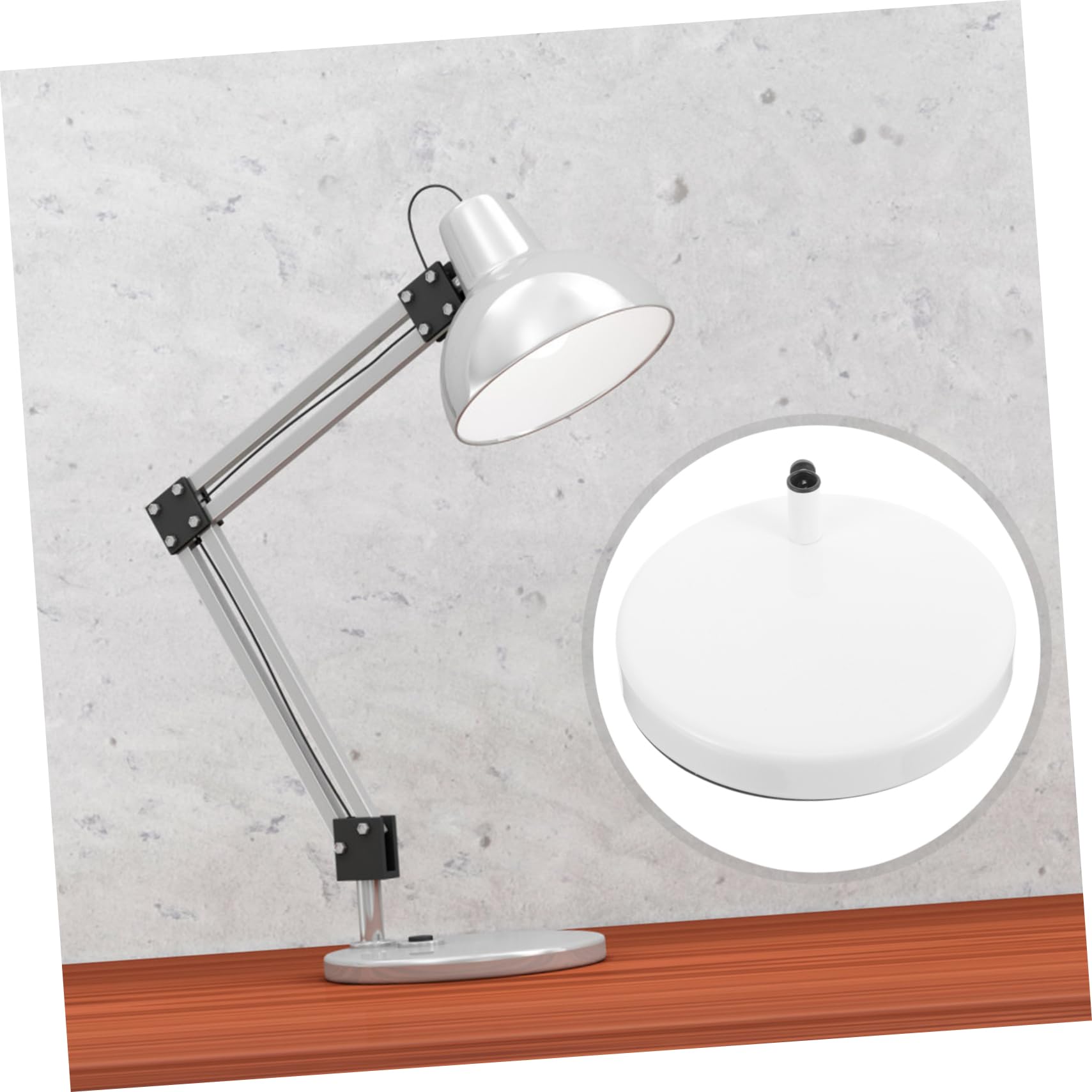 Supporto per Lampada da Tavolo in Ferro Braccio Oscillante Rotondo, Base Portatile e Facile da Pulire per Piccoli Spazi e Qualsiasi Stanza