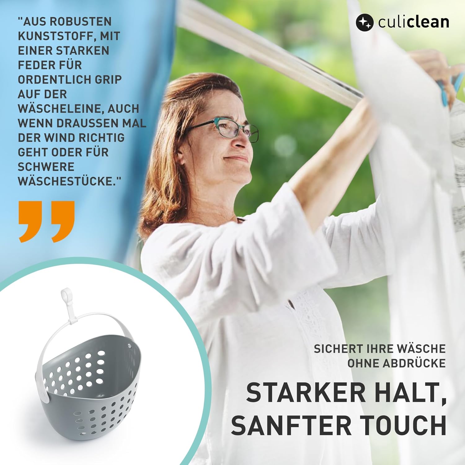 coș cârlige de rufe în timpul utilizării