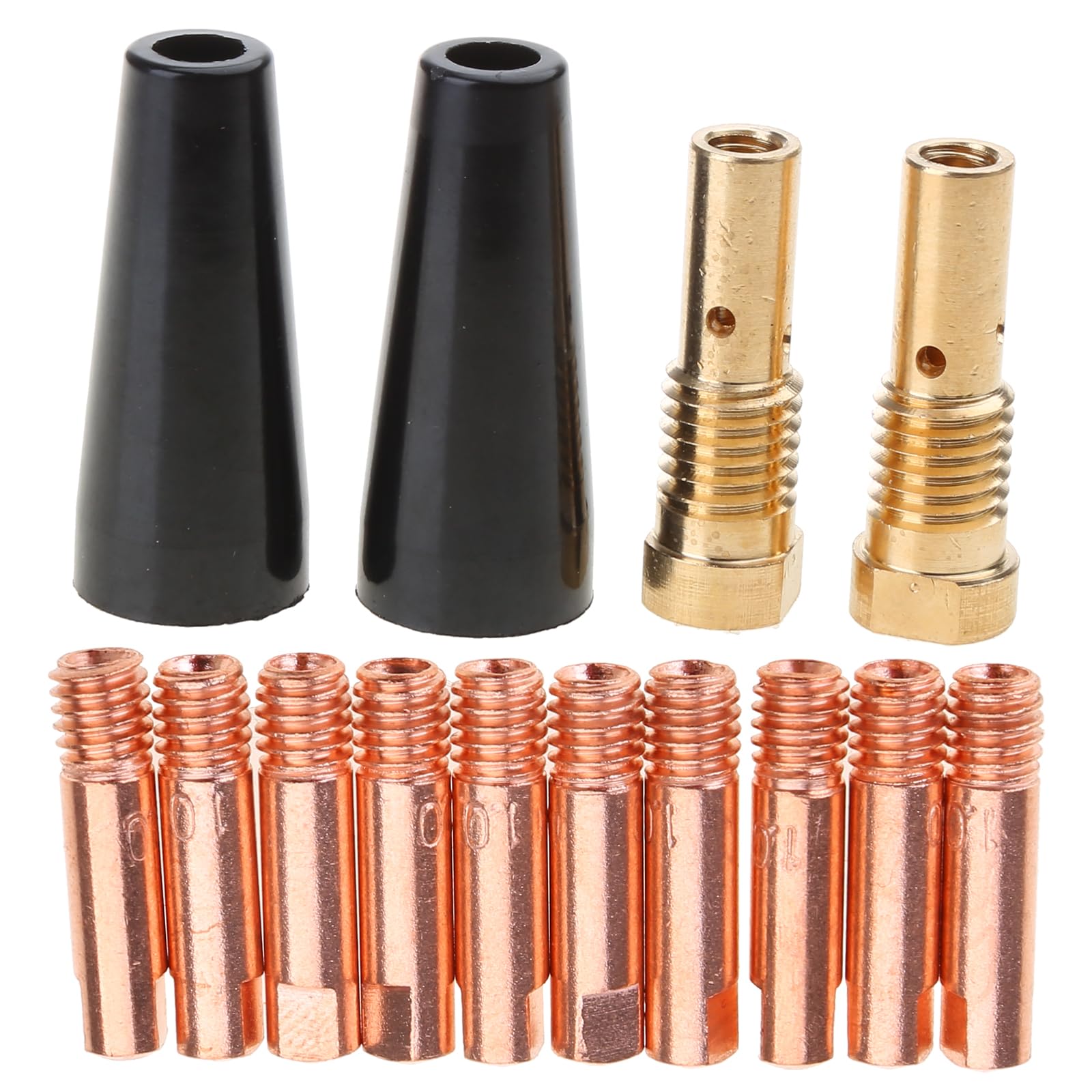 Ywluuoo 10Mm 14Ak Flux Cores Gasless Nozzle Tip Kit Mig Welding 0.8Mm 0.030 ' ' 6/10 / 12Mm Holder Diffuser Torch Mig Torch Nozzle Tips