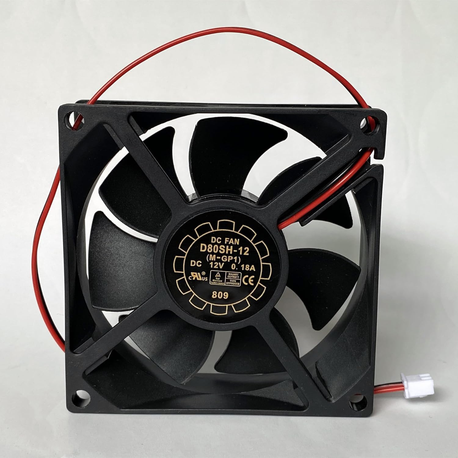 D80SH-12 Voltage DC12V 0.18A 8CM 8025 Cooling Fan for YAOGBAO D80SH-12(M-GP1) 2Wires Power Supply Chassis Cooling Fan