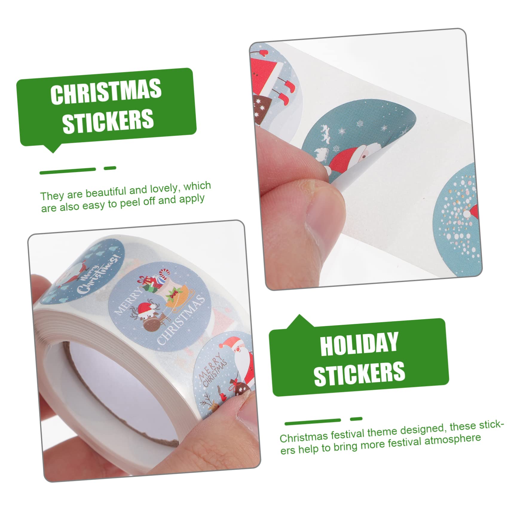 STOBOK 6rotoli Adesivi Natalizi Festivi Stickers Per Decorazioni Adesivi Per Buste e Creativi Design e Facile Applicazione