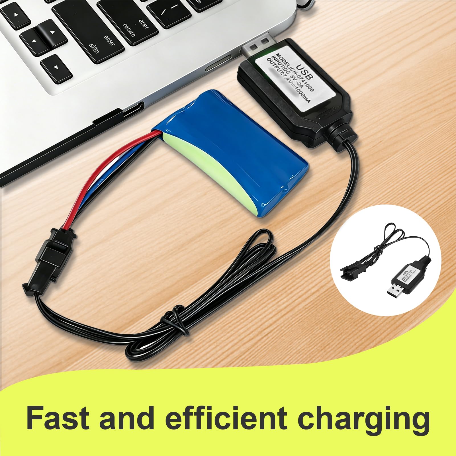 Câble Universel Connecteur SM-3P, Chargeur USB pour Voiture RC 7,4 V, Câble Chargeur Universel, Affichage LED, Charge LiPo 2S USB pour Jouets Télécommandés, Voitures Radiocommandées, Drones, Bateaux