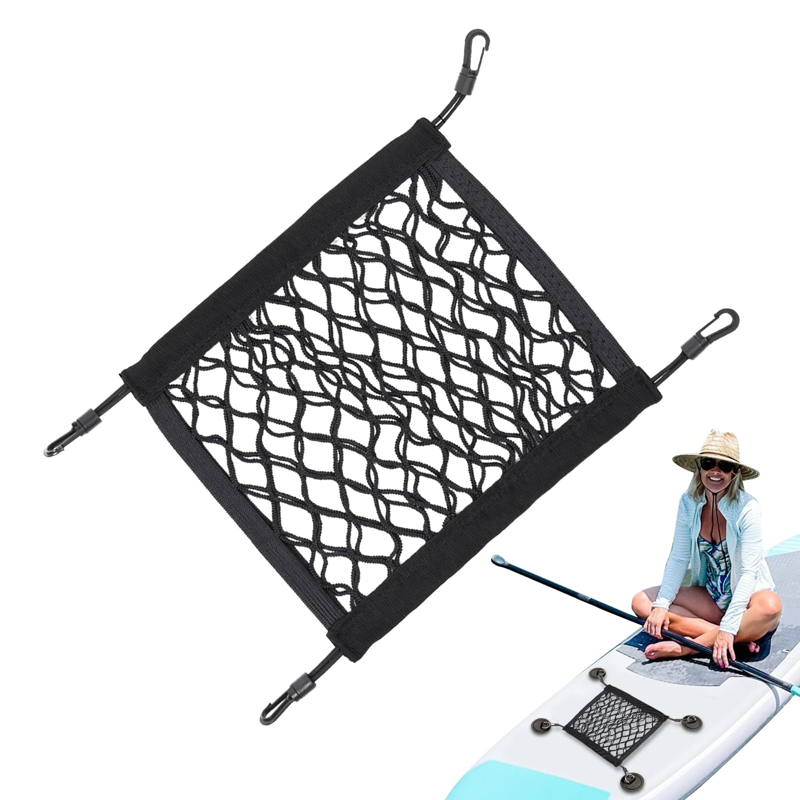 Sac de Pont pour Paddle | Sac Kayak - Porte-Accessoires Élastique Résistant en Filet pour Randonnée Pêche Rivière Camping Voyage