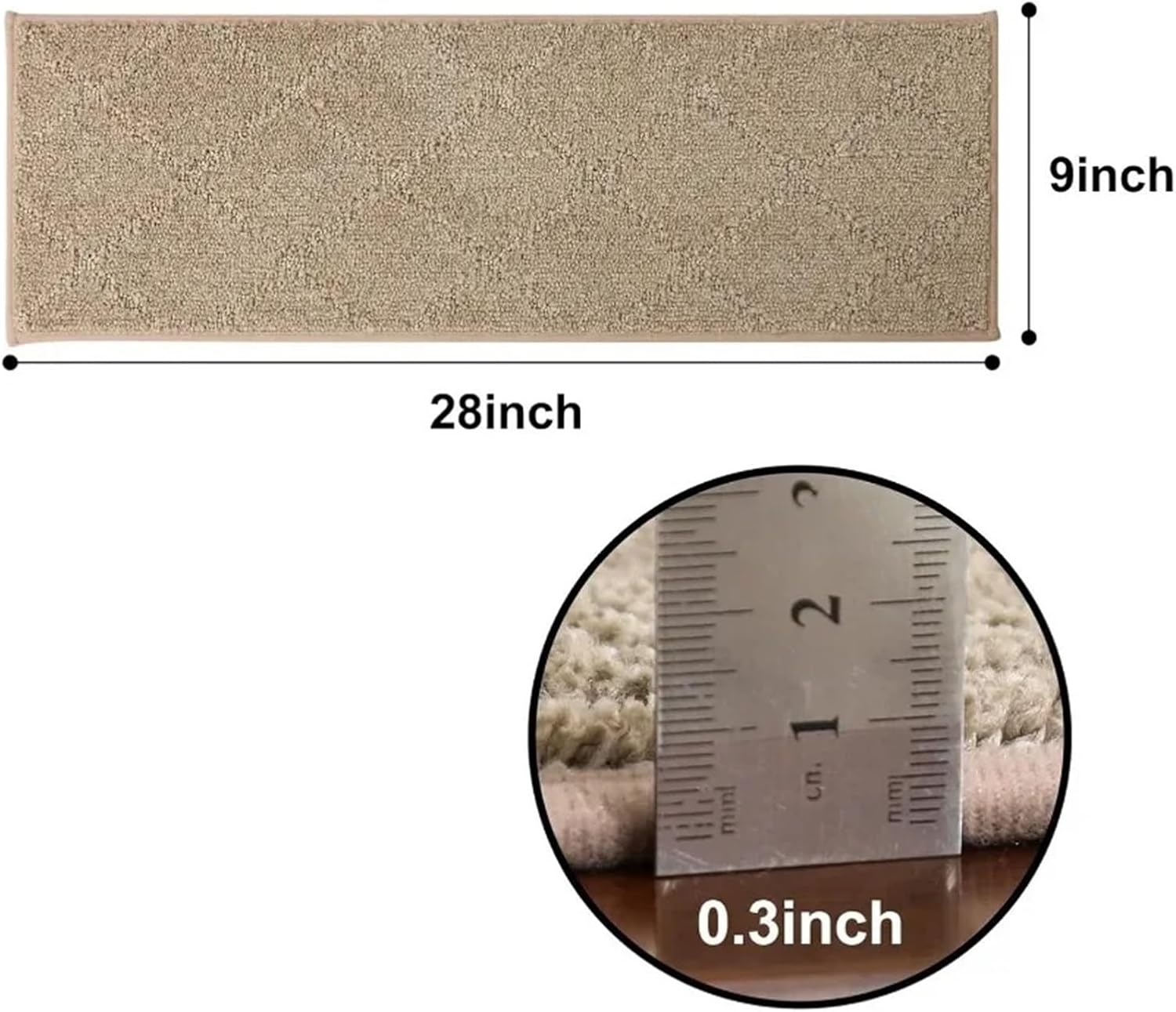 Stair Treads Slip Carpet Anti-Slip Stair Treads - 28in X 9in Indoor Carpet Mats for Wooden Stairs Non-Slip Runners(Beige1pcs)