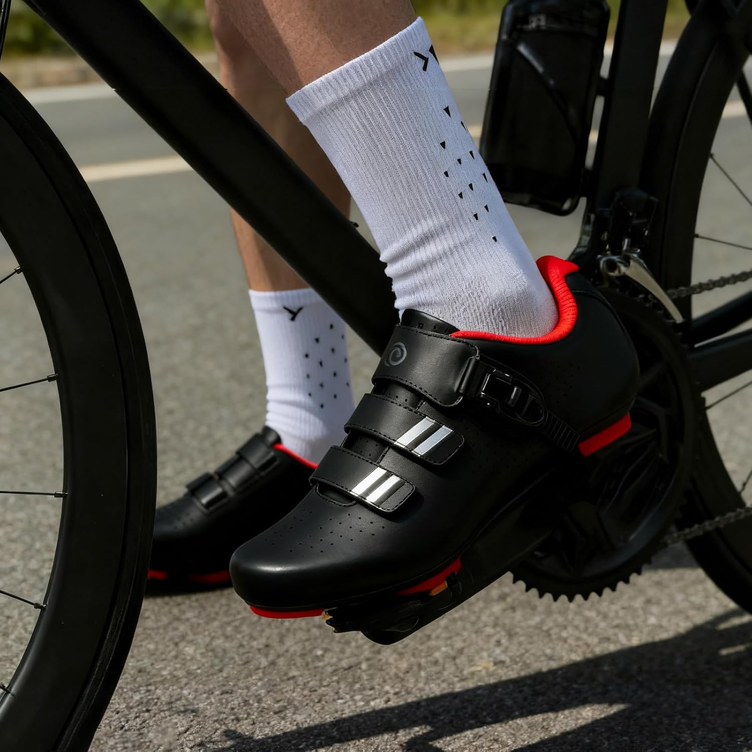 Cycling Shoes for Men Women Compatible with Peloton Bike, Indoor Spin Shoes with Pre-Installed Delta Cleats, Comfortable & Safe Unisex Outdoor Road Cycling Shoes
