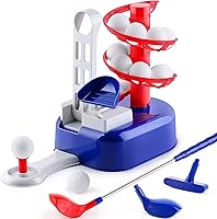 Vista 9 de iPlay, iLearn - Juego de juguetes de golf para niños con cabezal izquierdo y derecho, juguete deportivo para niños de 3 a 5 años, juego de golf