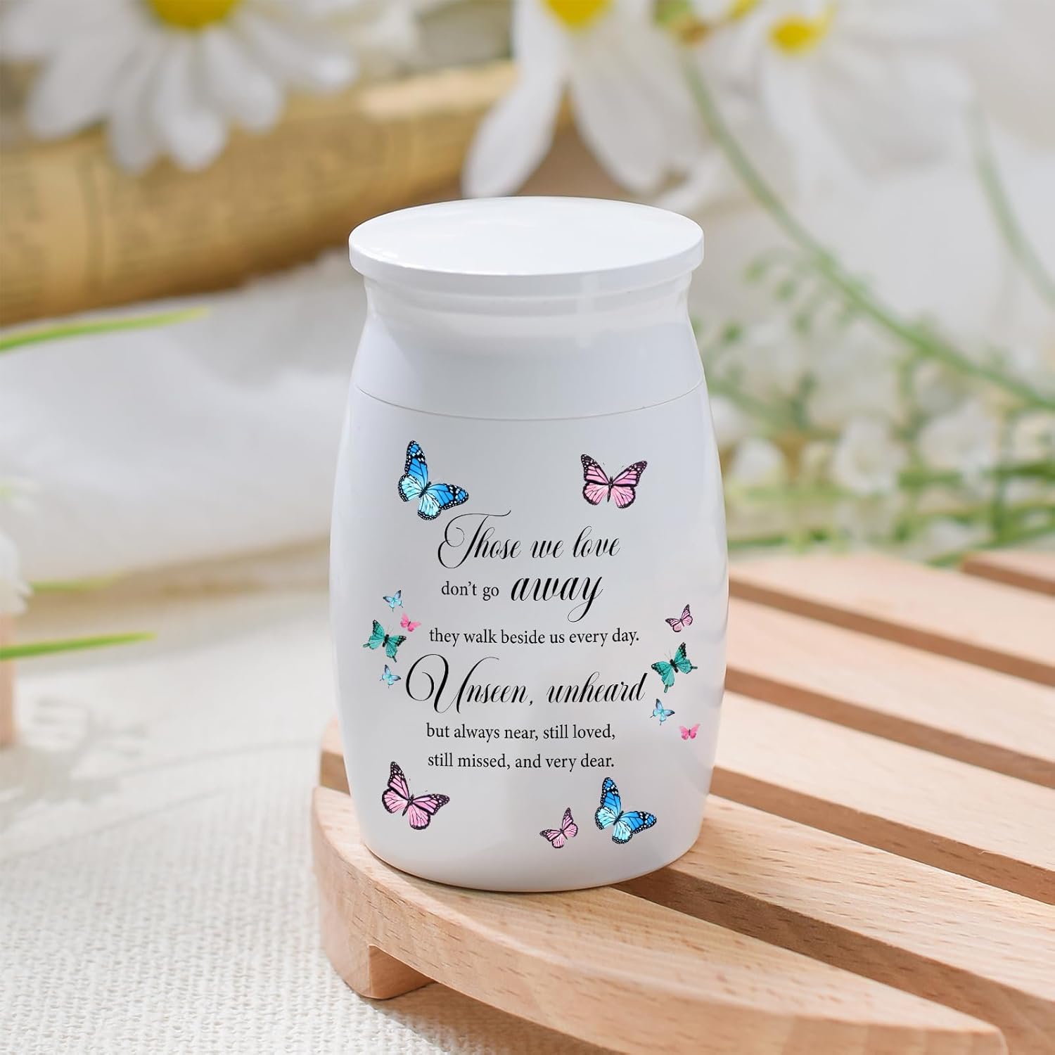 Small Urns for Human Ashes 3 Inches Mini Urn Aluminium Memorial Small Keepsake Urn Butterfly Mini Cremation Funeral Urn Ashes Holder - Image 6