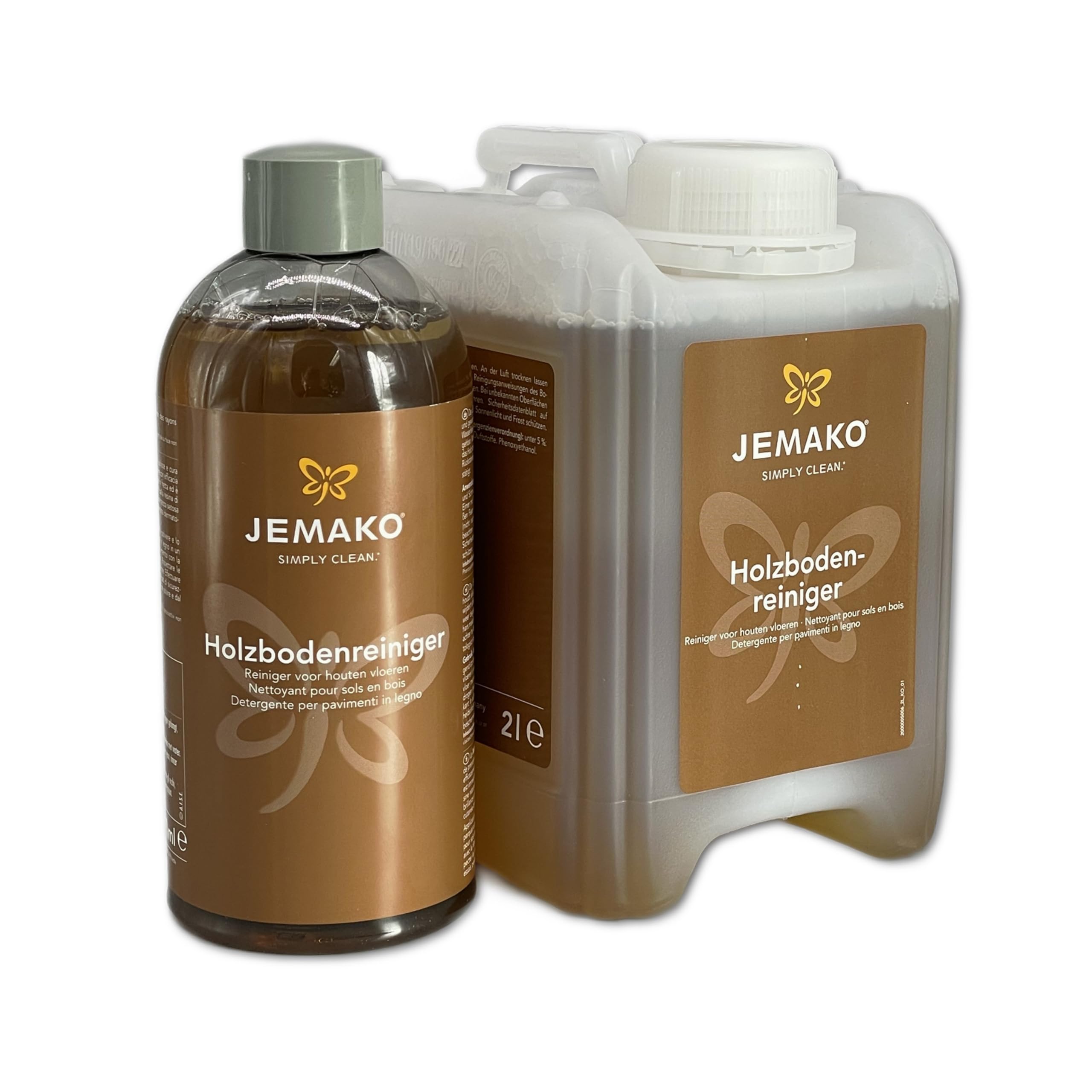 Jemako Holzbodenreiniger 2 L – Parkettreiniger für geölte & gewachste Holzböden sowie Kork – Holzreiniger mit natürlichem Kiefern-Harz – schonende Reinigung für Parkett, Dielen & Holzfußböden