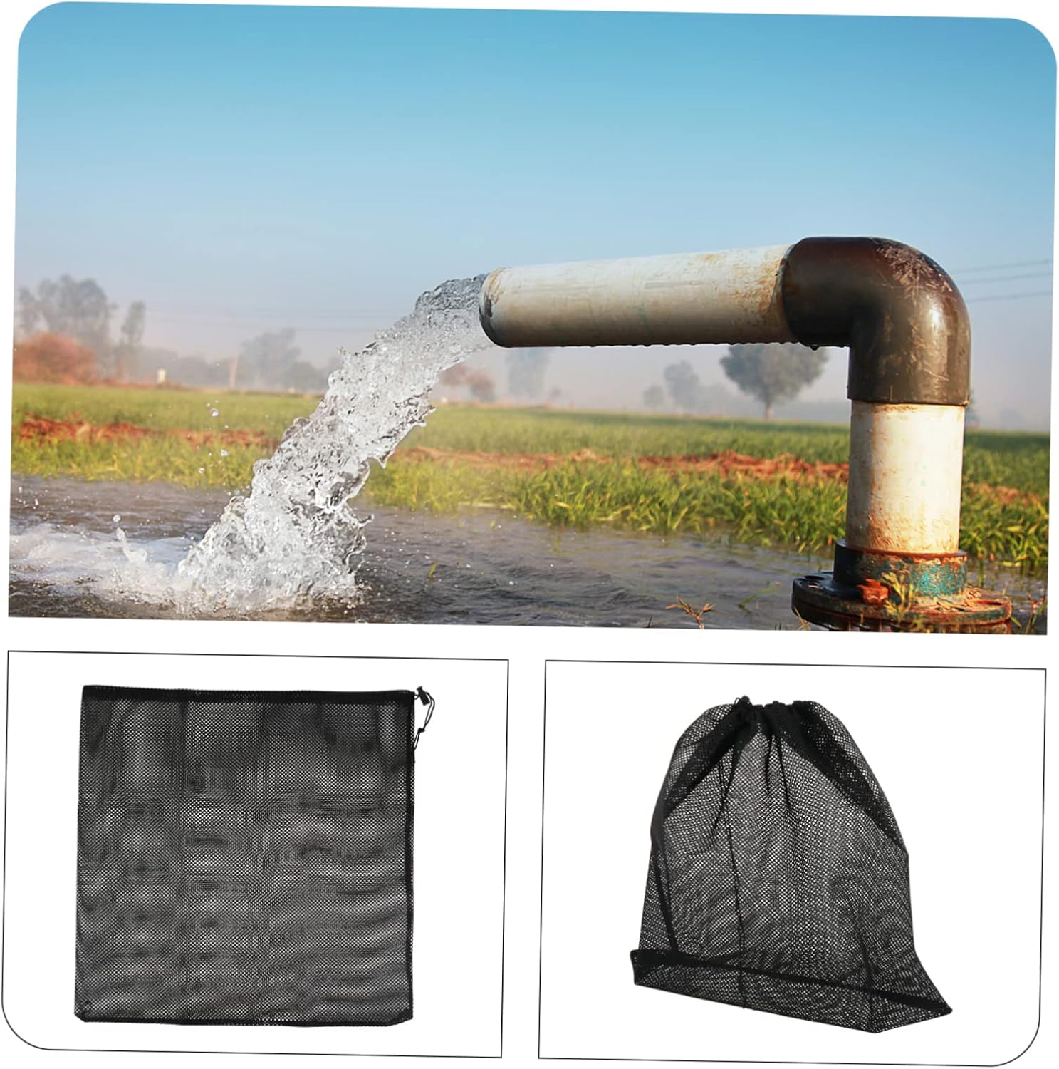Toddmomy 2pcs Drawstring Mesh Pouch for Pumps Water Pump Suitable for Aquarium and Fish from Debris and Fish from Injury