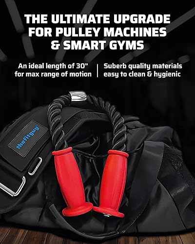 Miniatura 6 de Cuerda ergonómica para tríceps  Accesorio de cable antideslizante de 30 pulgadas  Alivio de presión de muñeca  Fuerza de agarre y activación del