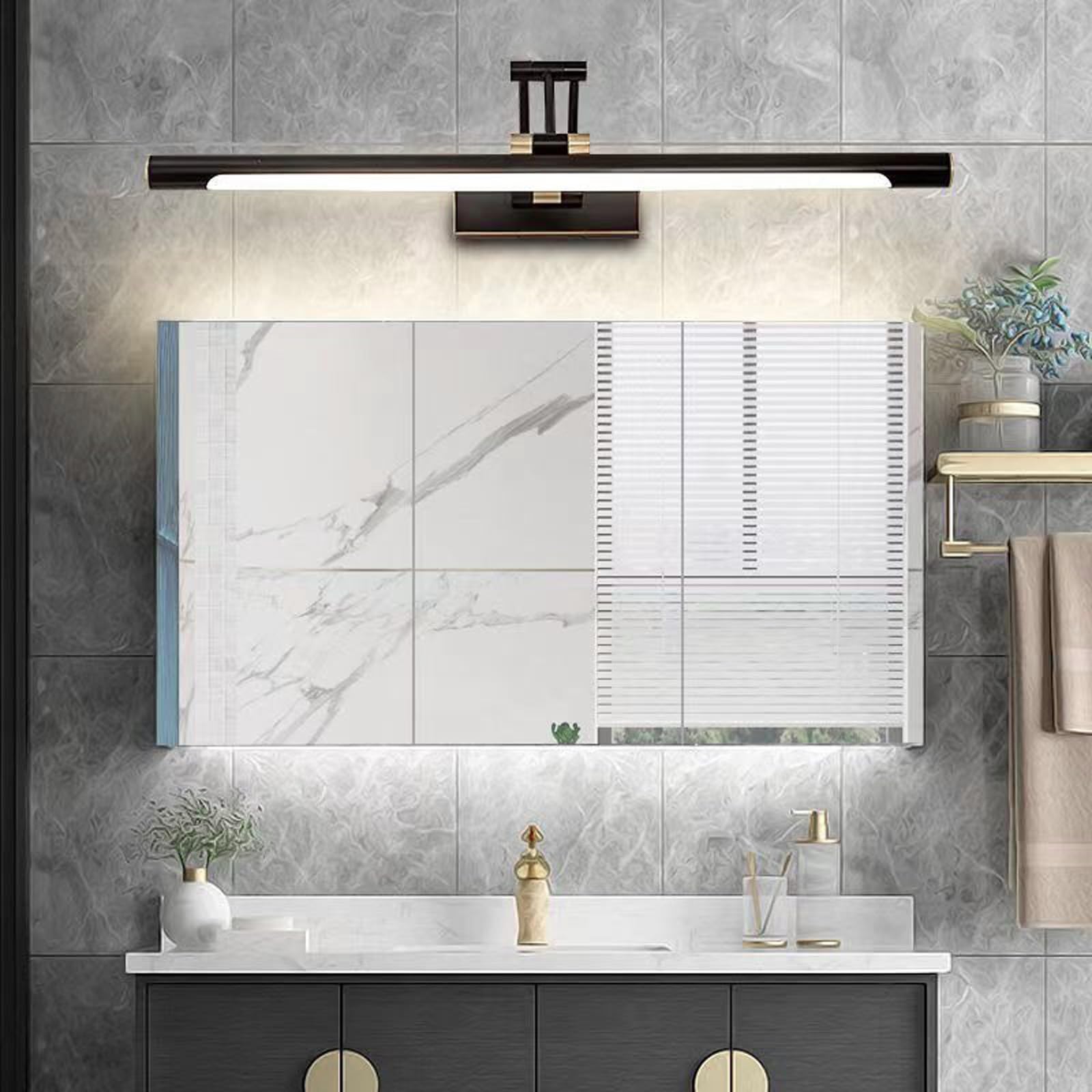 HCZKIUJY Wall Lamps LED Wall Light with Arm 180°Wall Lamp Front Wall Sconce Wall Lighting Long for (Blackneutral Light-58cm)