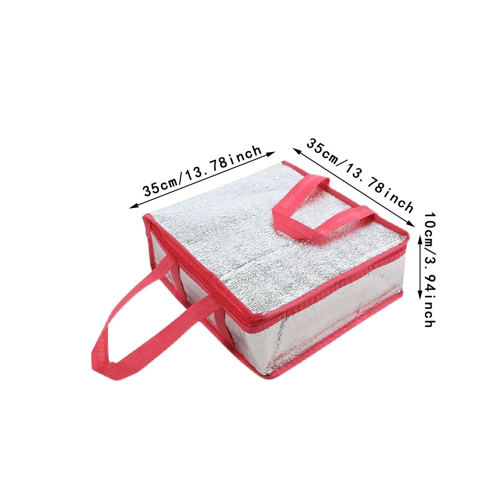 Isolierte Pizza Liefertasche, Tragbare Lebensmittelwärmtasche mit Griff, öldichte, Wasserdichte Einkaufstasche, Pizzaträger für Den Persönlichen, Rose Red 35x35x10cm