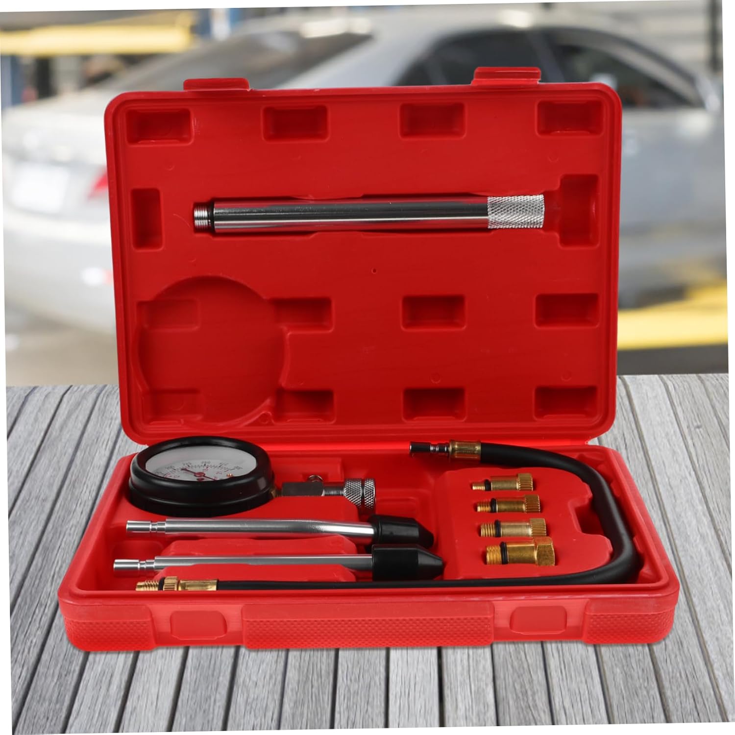 PRETYZOOM 1set Engine Compression Tester Kit Pressure Gauge for Cars Motorcycles Auto Repair Tool