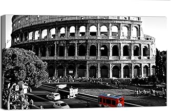canvashop Rome Colosseum Black and White Paintings 100 x 50 cm Modern Living Room Canvas Print City Italy