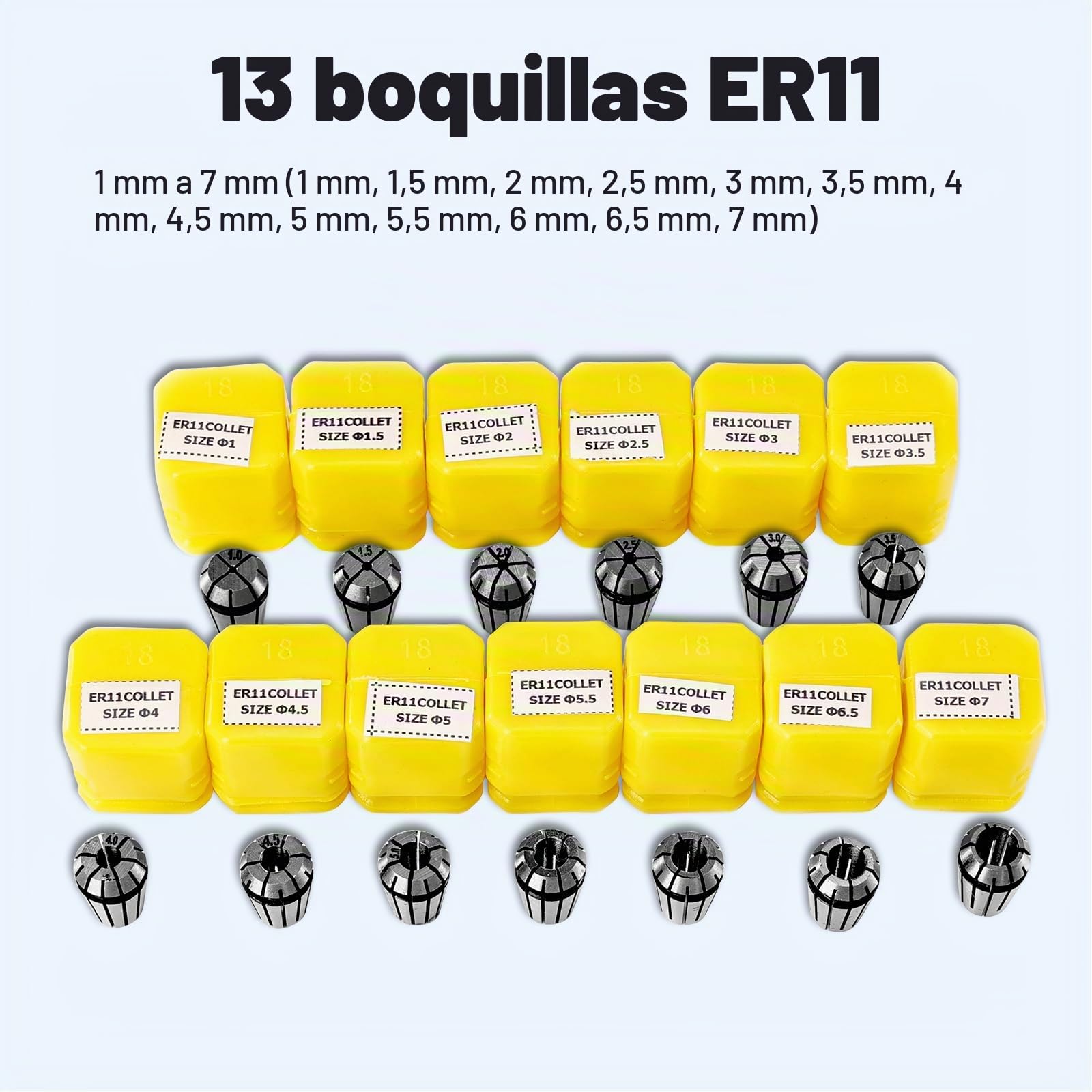 YOFULY Husillo CNC de 500 W con refrigeración por aire, regulador de velocidad MACH3 con fuente de alimentación AC110 V-220 V + soporte de husillo de 52 mm + pinzas de sujeción ER11 para máquina de
