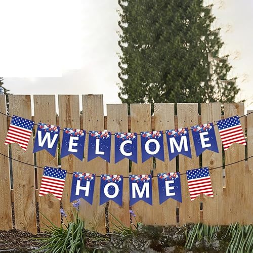 Miniatura 3 de CupaPlay Cartel militar de bienvenida a casa, decoración con texto en inglés «We are So Proud of You» («We are So Proud of You») de arpillera