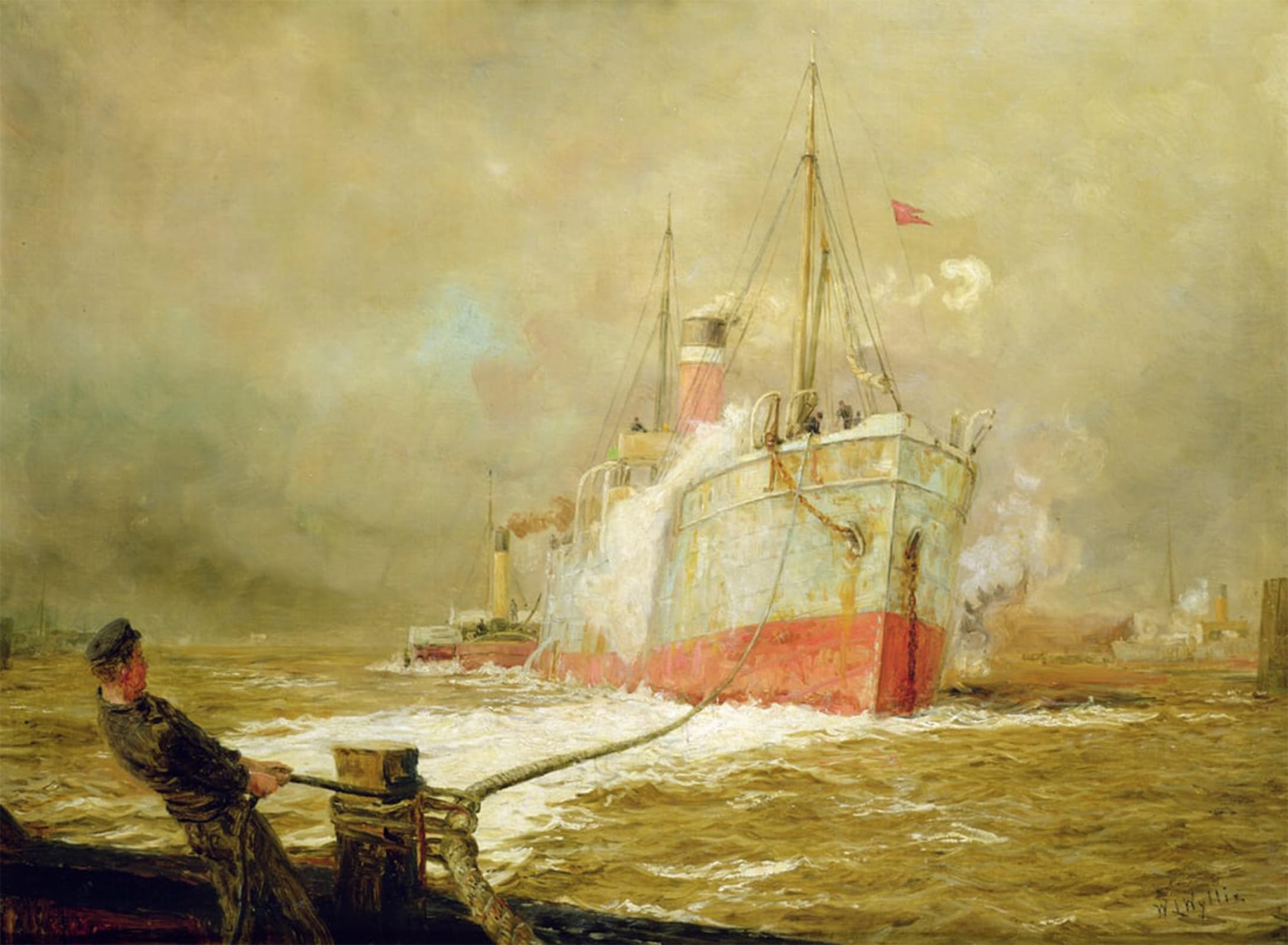 POSTERIIk Famous Animal Posters Vintage Picture Docking a Cargo Ship by William Lionel Wyllie Modern Wall Decor for Home Decor 60x90cm