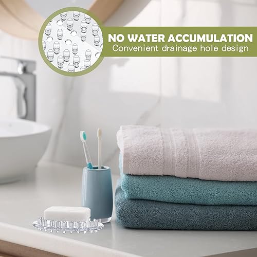 Miniatura 5 de Maitys 10 jaboneras de plástico antideslizantes para jabonera, bandeja transparente con agujeros para ducha, baño, cocina, inodoro, fregadero,