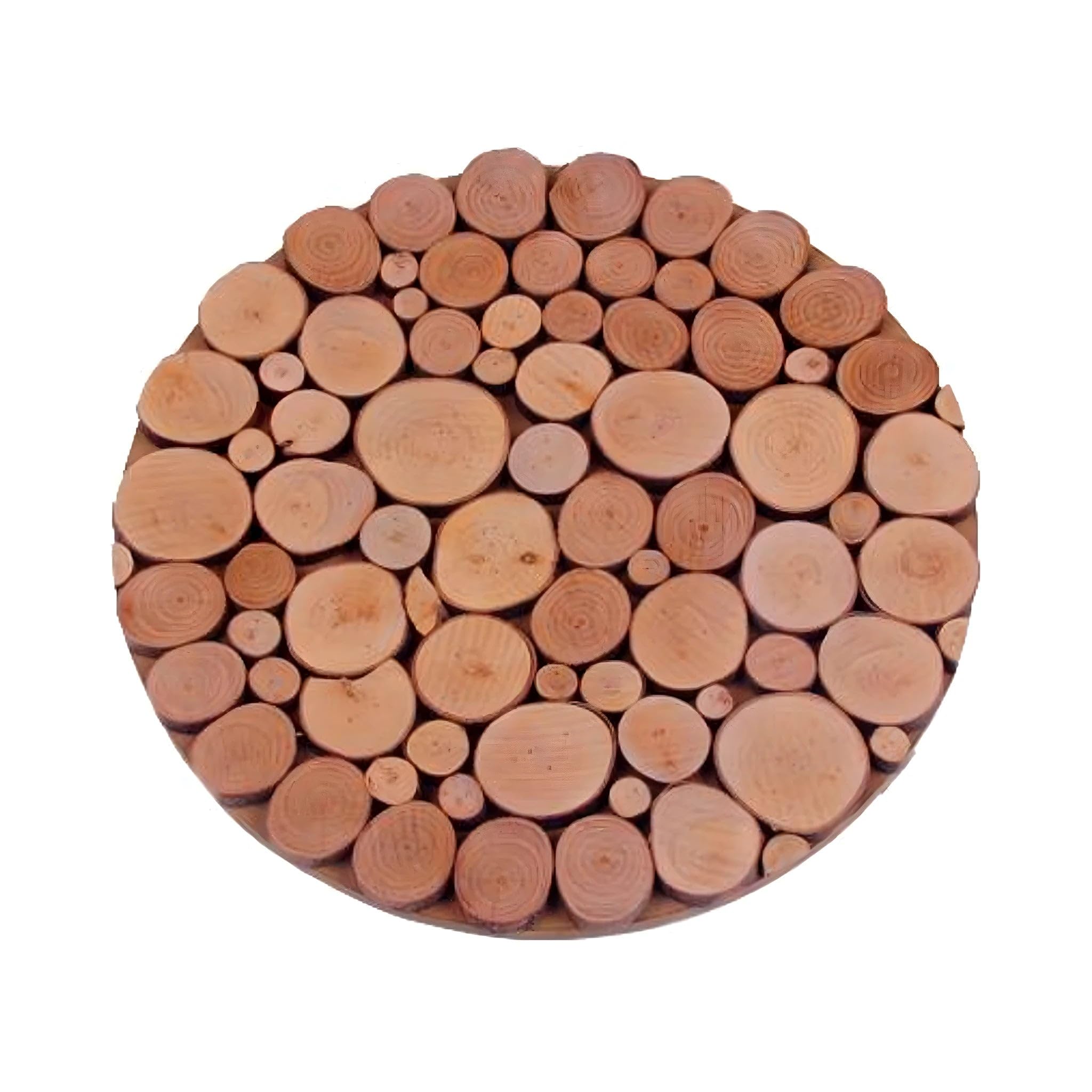 Dolfi Round Wooden Trivet 20 cm | Natural Wood in Val Gardena | Nativity Figure