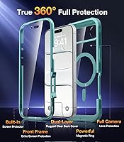 Vista 17 de Diaclara - Funda diseñada para iPhone 15 Plus de 6.7 pulgadas, transparente, cuerpo completo, con protector de pantalla, resistente de protección