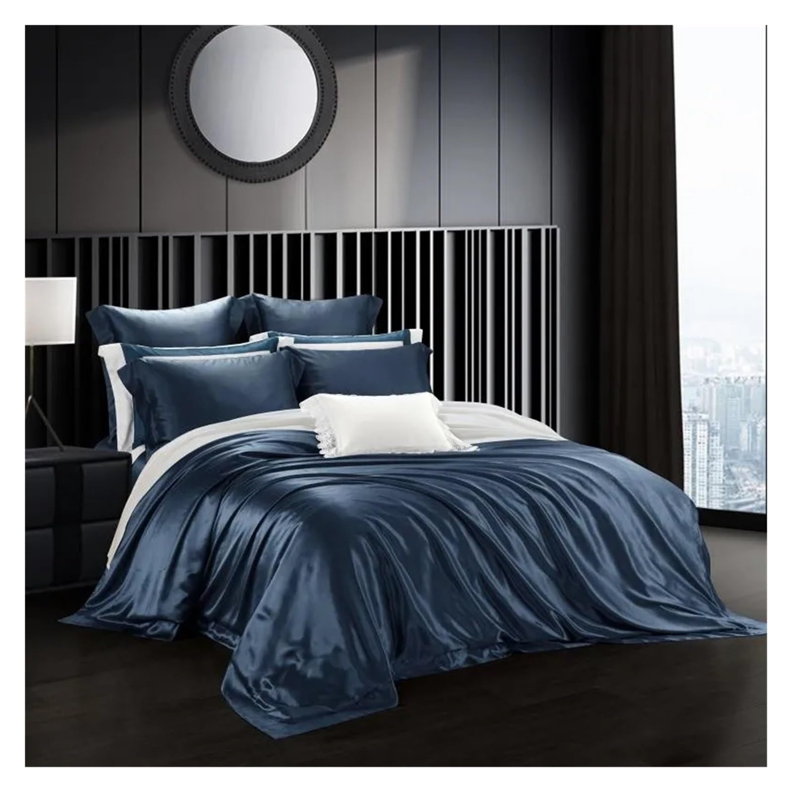 Sbcgfy A Top Grade Mulberry Silk Duvet Cover,Both Sides Nature Silk 1Pc Duvet Cover 2Pc Pillowcase,Cotton Duvet,-King Size 4Pcs
