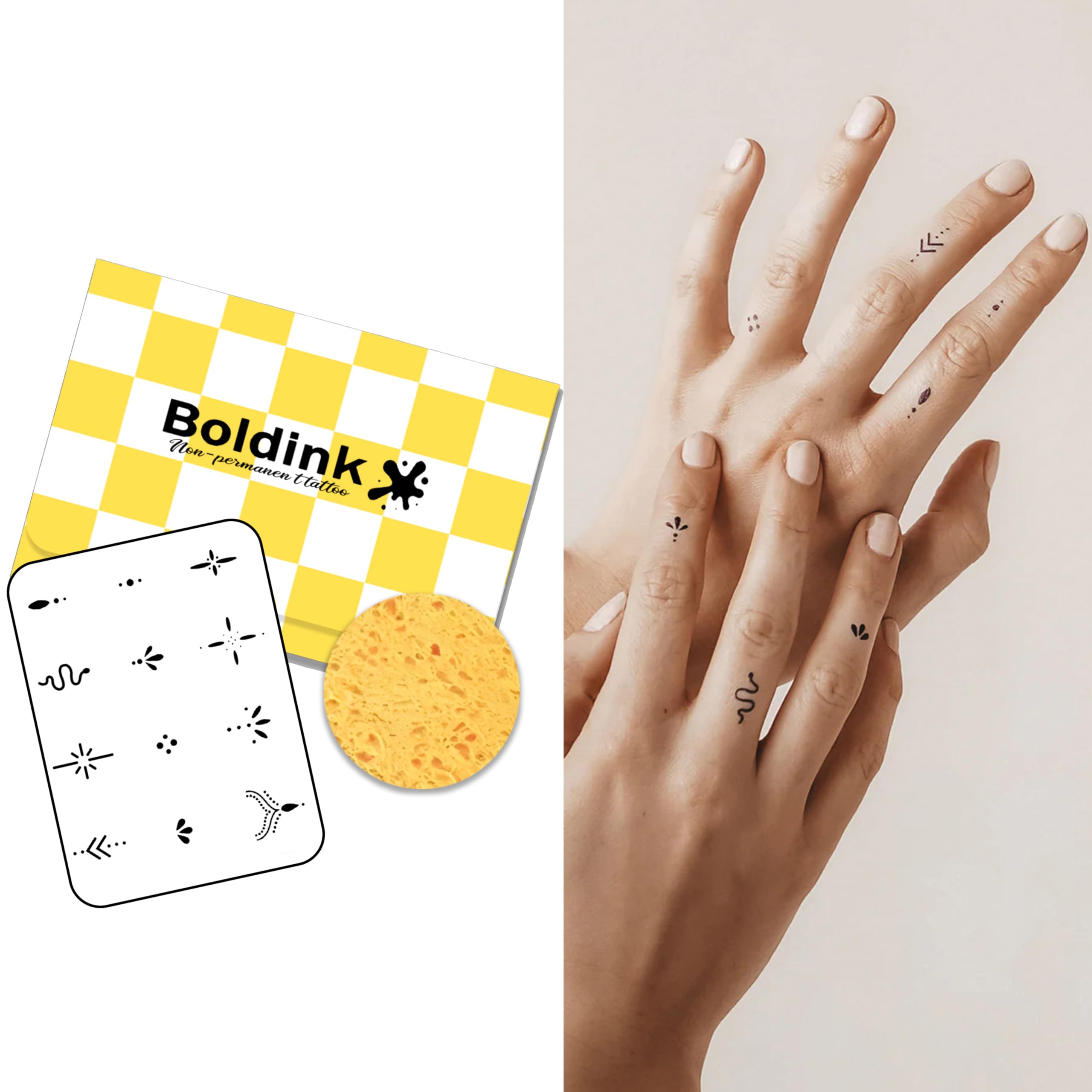 Boldink Semi-permanent Tattoos,Party Gifts,Realistic Finger Tattoos,Waterproof and Non-reflective,Suitable for Boys and Girls,Exquisite Packaging(
