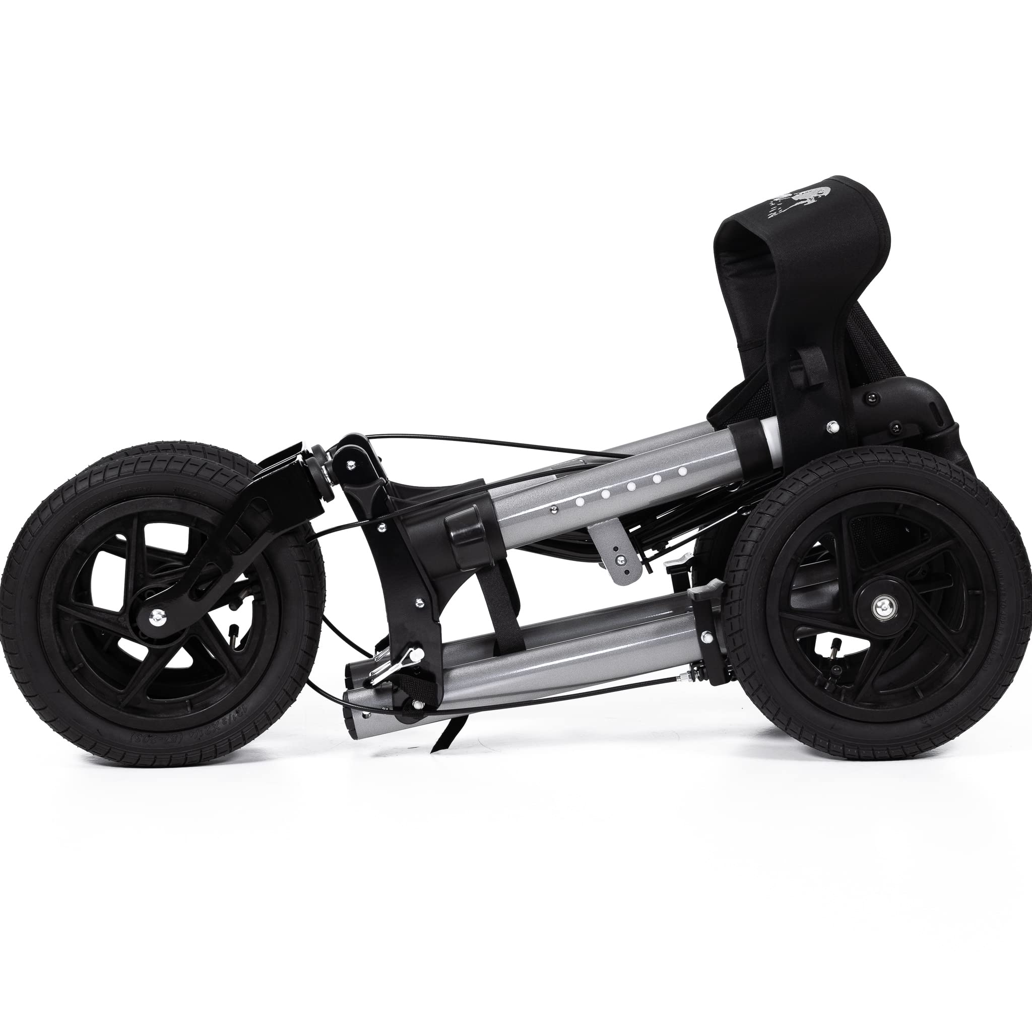 Outdoor Rollator Falcon - mit großen Luftreifen, Geländegängig und Klappbar (Anthrazit)