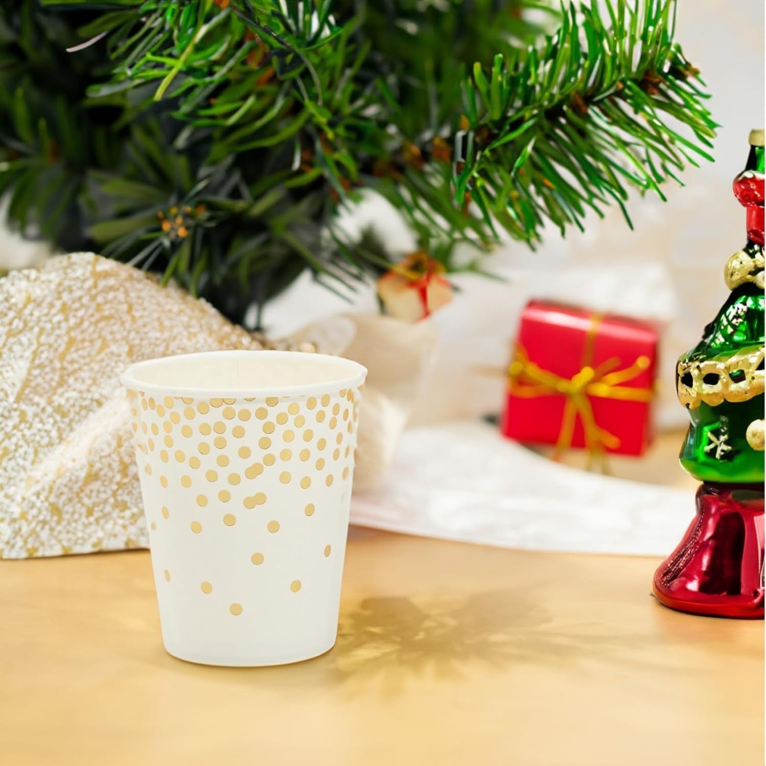 BLUE PANDA 50 Pack 9oz Gold Paper Cups for Hot Drinks, Party Supplies, Weddings, Bridal Showers - Image 3