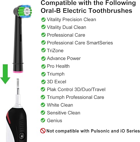 Miniatura 6 de 12 pcs Professional Electric Toothbrush Replacement Toothbrush Heads, Compatible with Oral-B Braun Pro1000 1500100500VitalityGenius