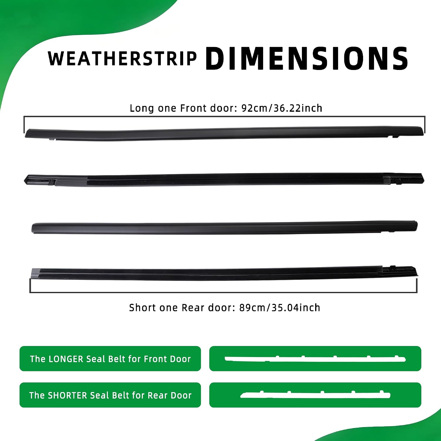 Car Window Weather Stripping for Honda Civic Sedan 2016-2021, Weatherstrip for 4-Door, Window Molding Trim Seal, OE#72450-TEA-T01 72410-TEA-T01 72950-TEA-T01 72910-TEA-T01