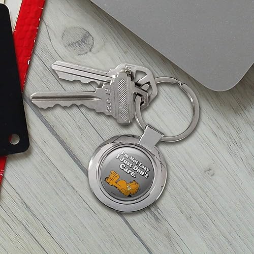 Miniatura 4 de GRAPHICS & MORE Garfield I'm Not Lazy - Llavero redondo de metal cromado, Cromado
