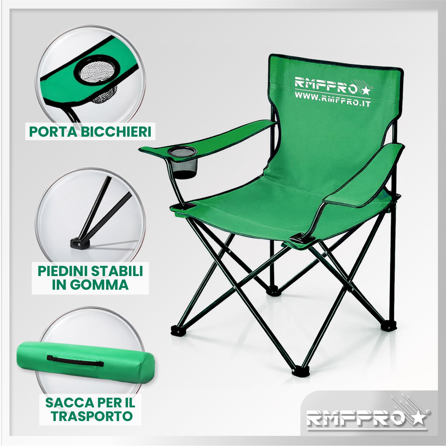 Set de 4 Sillas Camping Plegable con Asiento Cómodo y Relajante, Silla de Playa Portátil con Posavasos - Silla Mar y Jardín, Tejido Ligero Transportable Silla de Exterior Verde