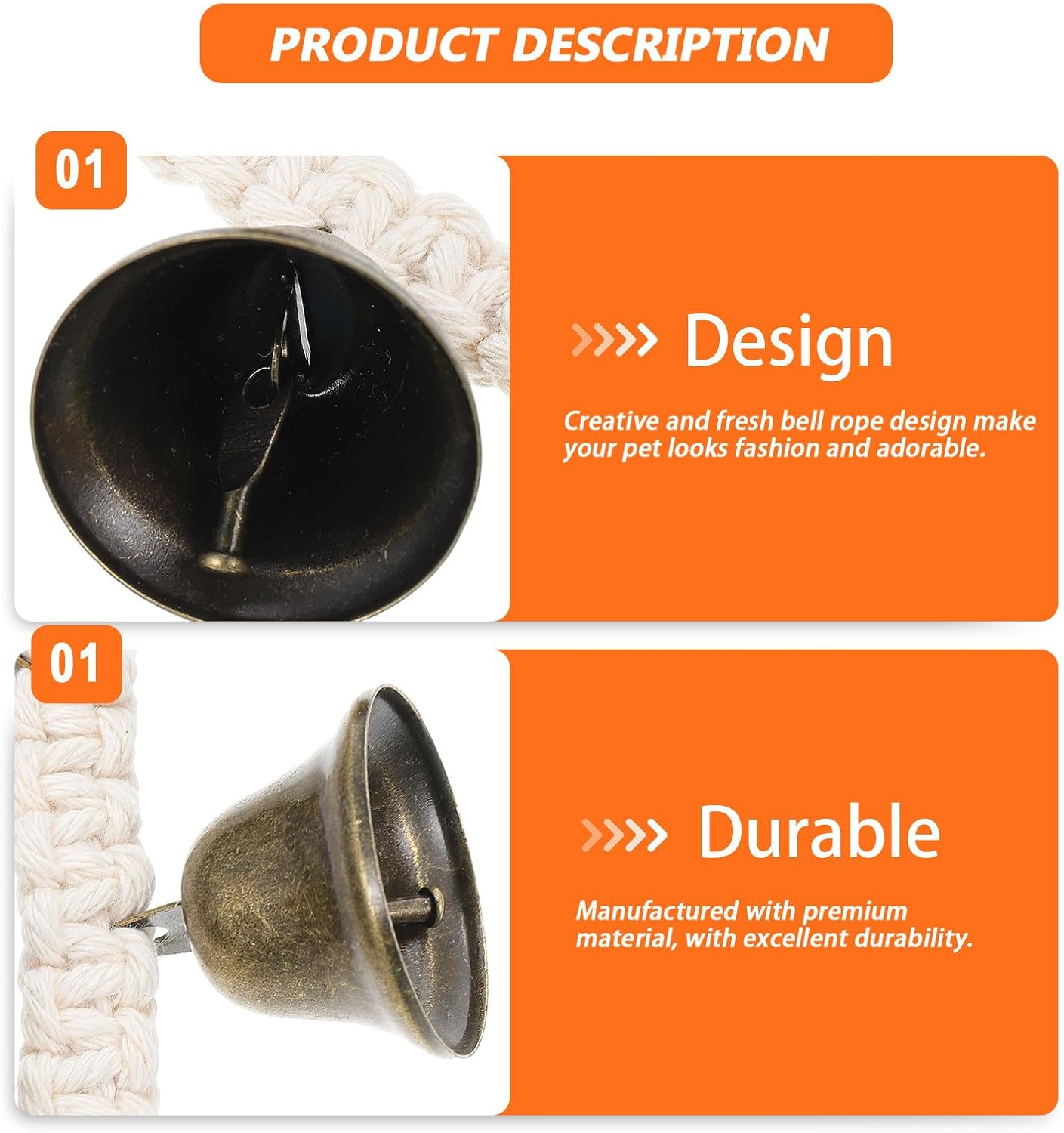 Alipis Dog Potty Training Doorbell with Wooden Beads Woven Dog Training Bell for Going Outside Loud Pet Doorbell for Puppy