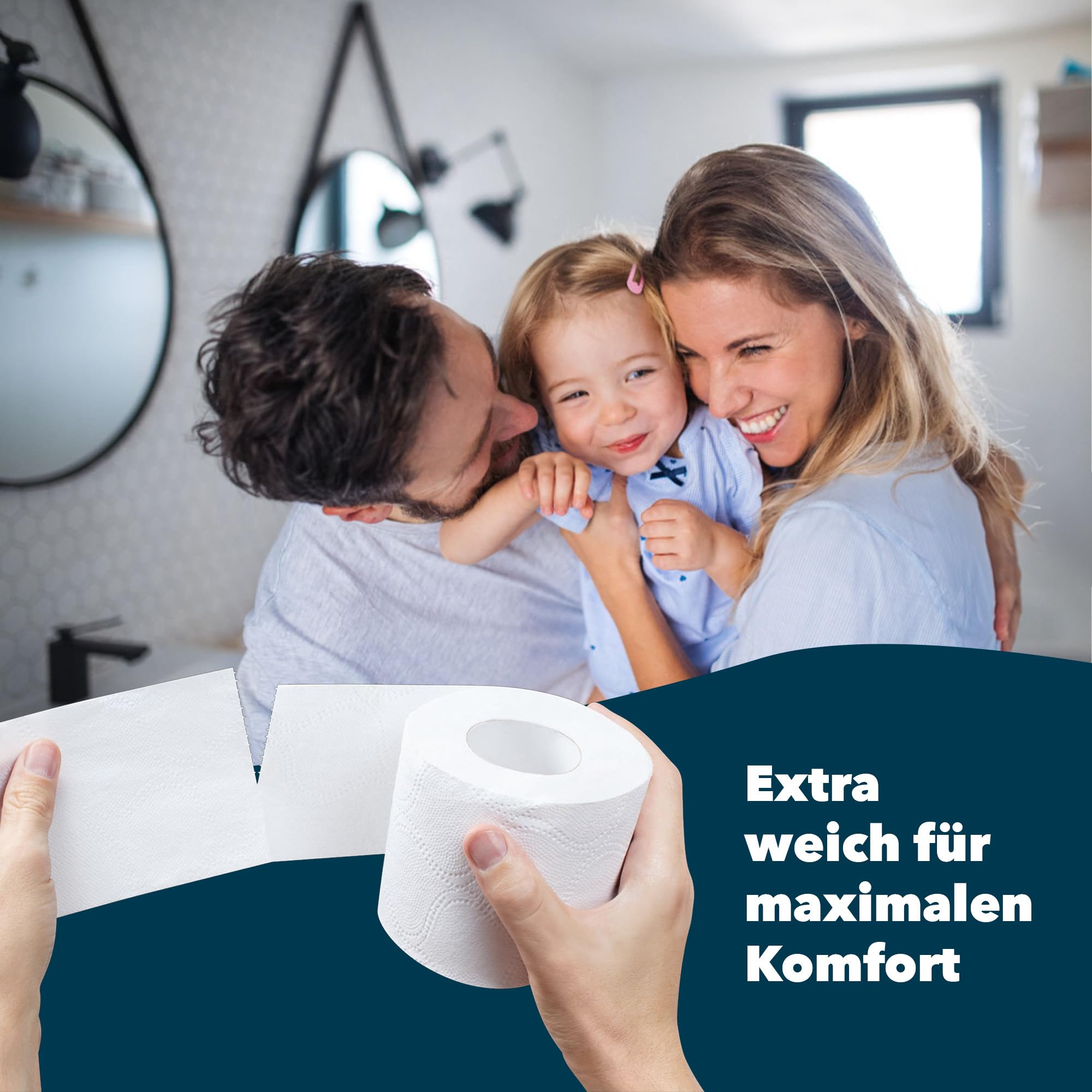 BOVE Toilettenpapier 3-Lagig - 120 Rollen, 125 Blatt pro Rolle - Weiß, 100% Zellstoff, Dezent Gemustert – Extra Weich & Reißfestes Klopapier - FSC- und Ecolabel-Zertifiziert