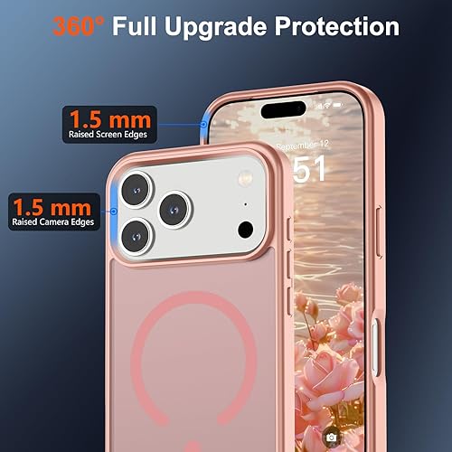 Miniatura 805 de SUPFINE - Funda magnética para iPhone 13 Pro Max (compatible con MagSafe), (protección contra caídas de grado militar de 10 pies), delgada, Negro