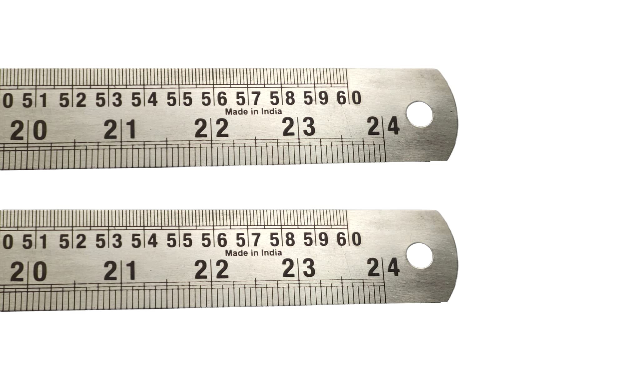 DREAM XPLORE Double Sided Stainless Steel Scale Ruler Measuring Tool Long Ruler Scale for Architects, Engineers, Students 60 Cm / 24 Inches - (2 Pieces)