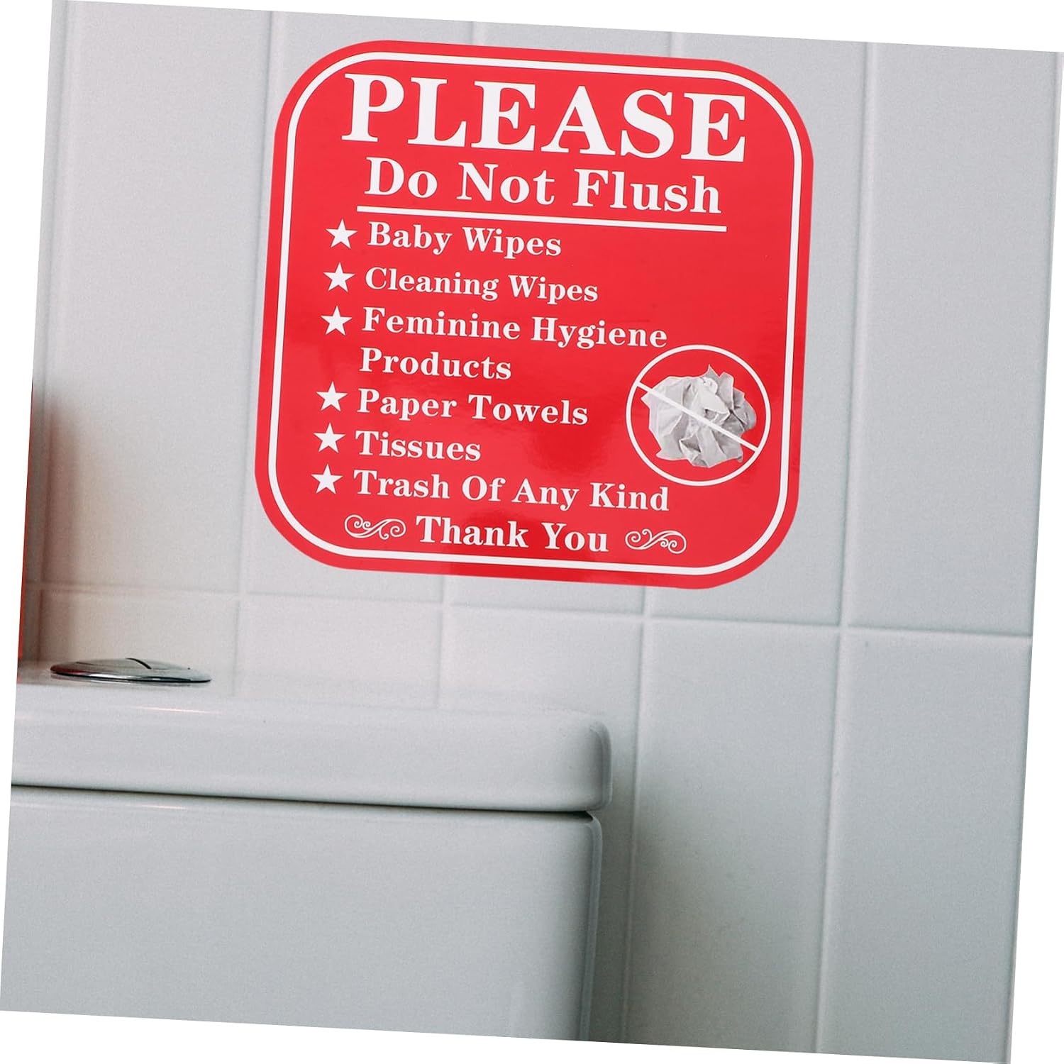 24pcs No Flush Sticker Pack Bathroom Signs Flush Warning Labels Wall Stickers for Toilet